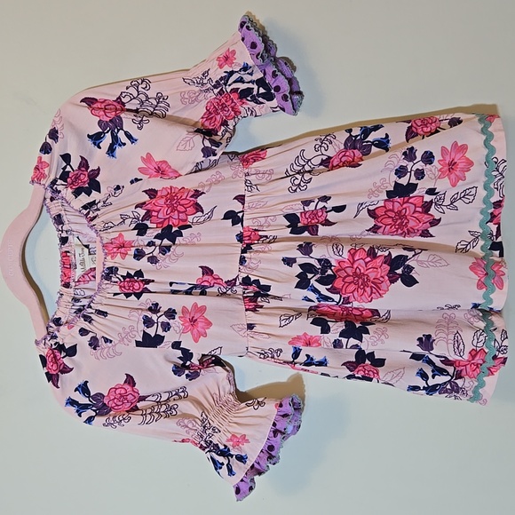 Matilda Jane Other - Matilda‎ Jane Girls Sz 4 Tunic Top Shirt Pink Floral Ruffle Cottagecore Belled
